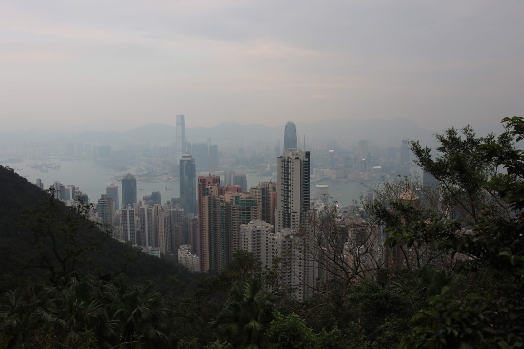 Looking at Victoria Harbour, Hong Kong from The&nbsp;Peak